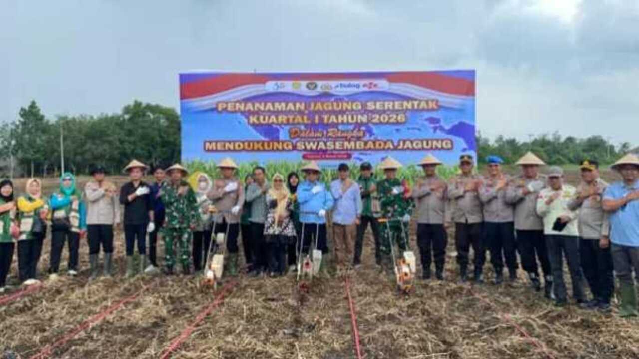 Polres OKI Lakukan Penanaman Jagung Serentak Kuartal I 2026