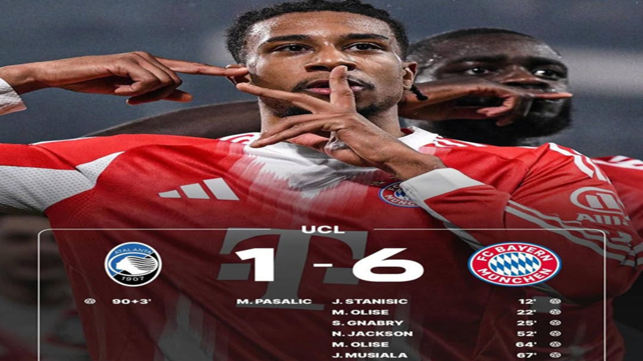 Hasil Liga Champions: Bayern Munich Mengamuk  Hajar Atalanta 6-1.