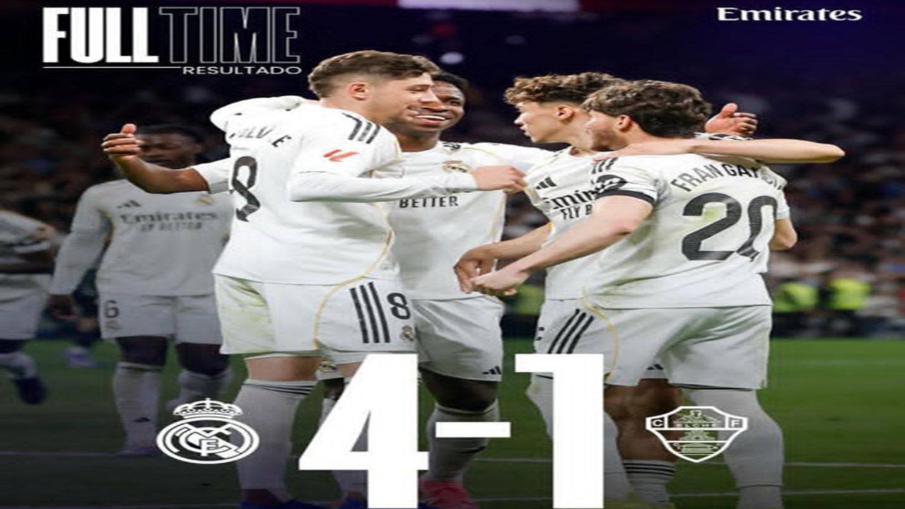 Hasil La liga Spanyol: Real Madrid Hajar Elche 4-1.