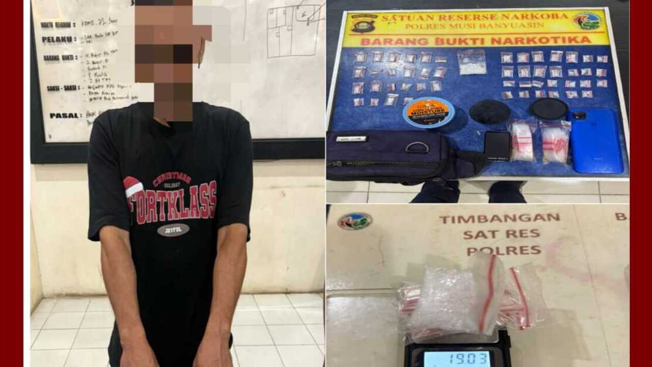 Sehari Bertubi-tubi! Satres Narkoba Polres Muba Bongkar 3 Kasus, 31 Gram Lebih Sabu Berhasil Disita