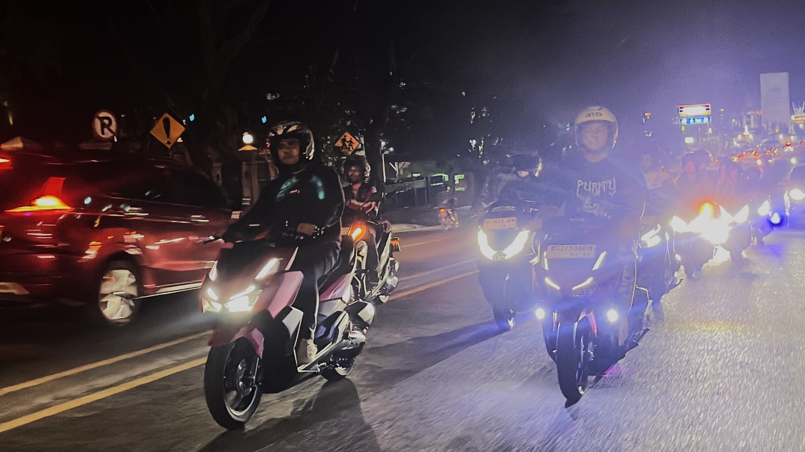 Komunitas Honda Palembang Meriahkan Nocturnity Riding, Tampilkan Performa Skutik Premium