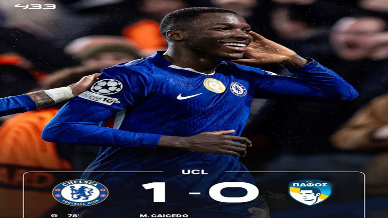 Hasil Liga Champions: Chelsea Menang Susah Payah, Tekuk Pafos 1-0.