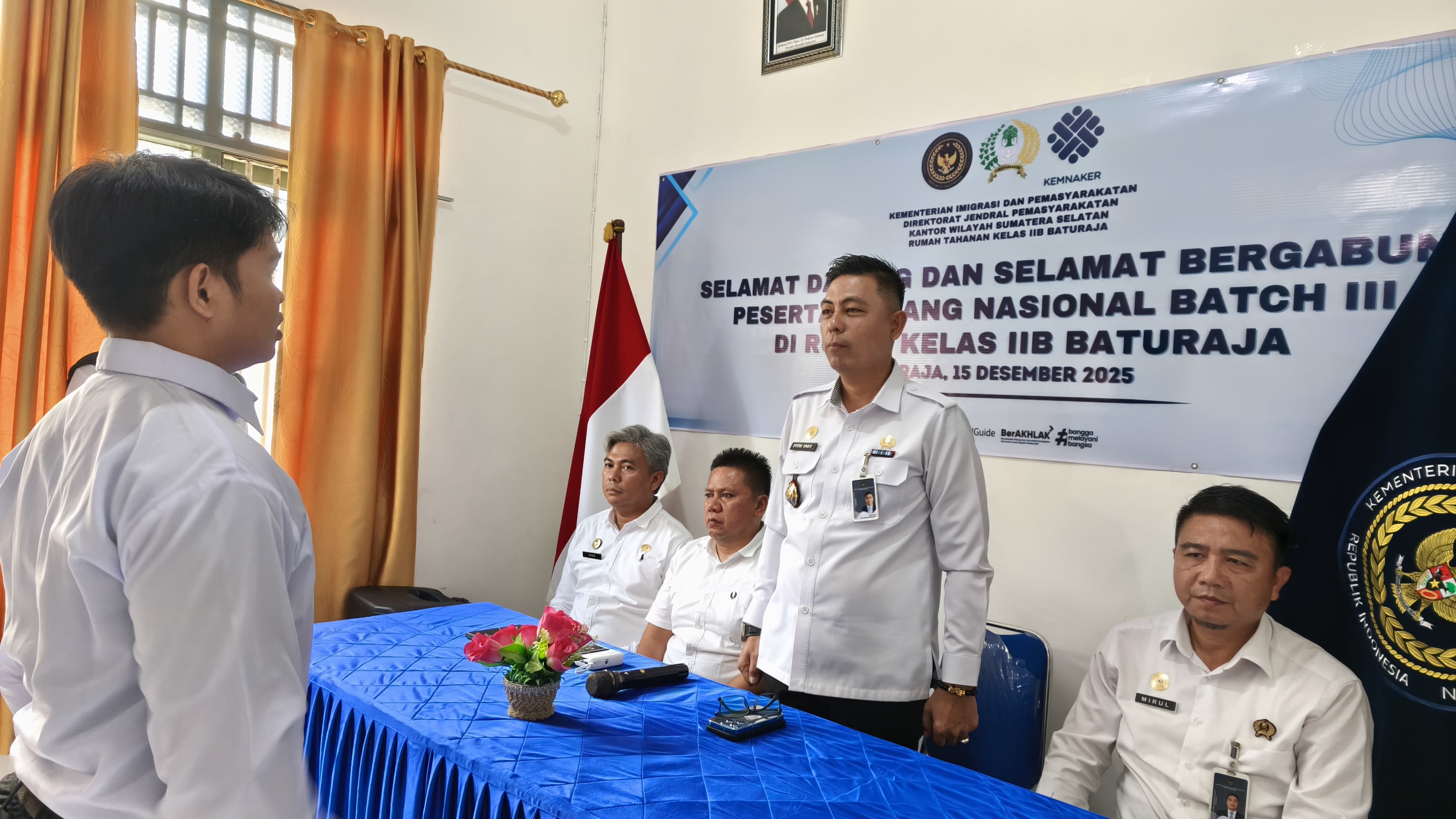 Kepala Rutan Baturaja Berikan Arahan pada Pembukaan Orientasi Peserta Magang Nasional Batch III Tahun 2025