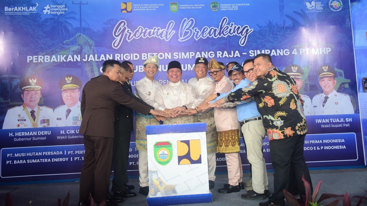 Gubernur Herman Deru Resmikan Ground Breaking Jalan Simpang Raja–Simpang 4 PT MHP di PALI