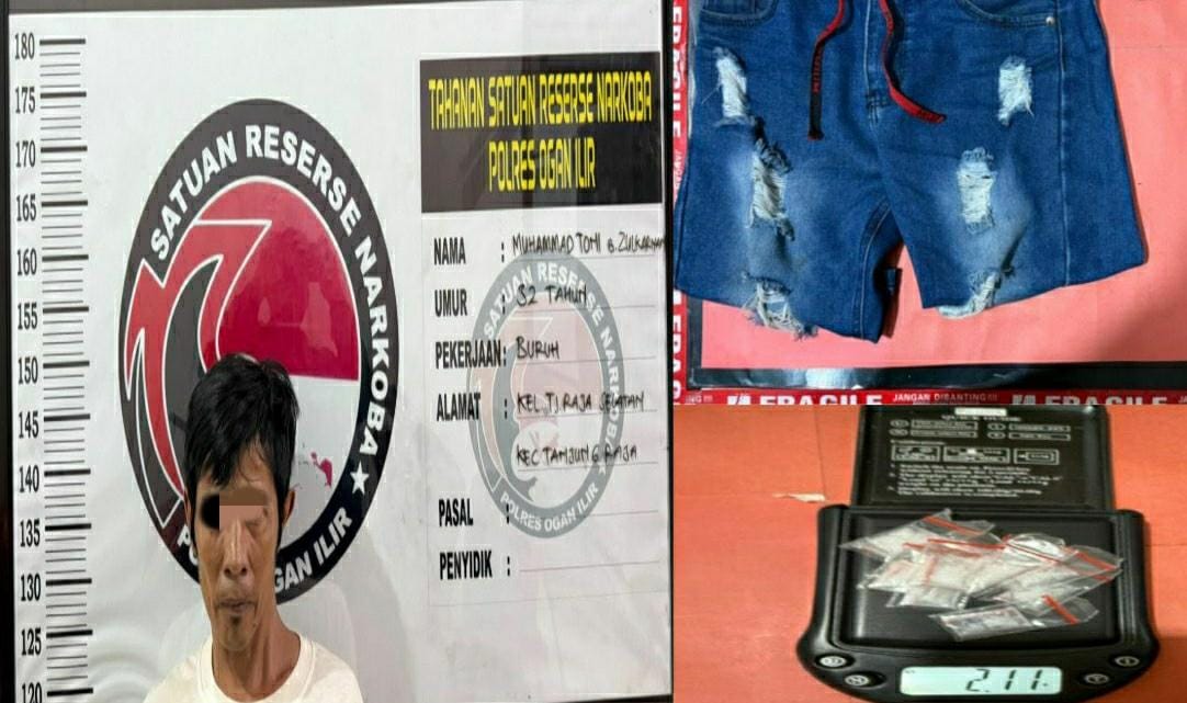 Pria Asal Tanjung Raja Ogan Ilir Diciduk Polisi Karena Kedapatan Edarkan Sabu