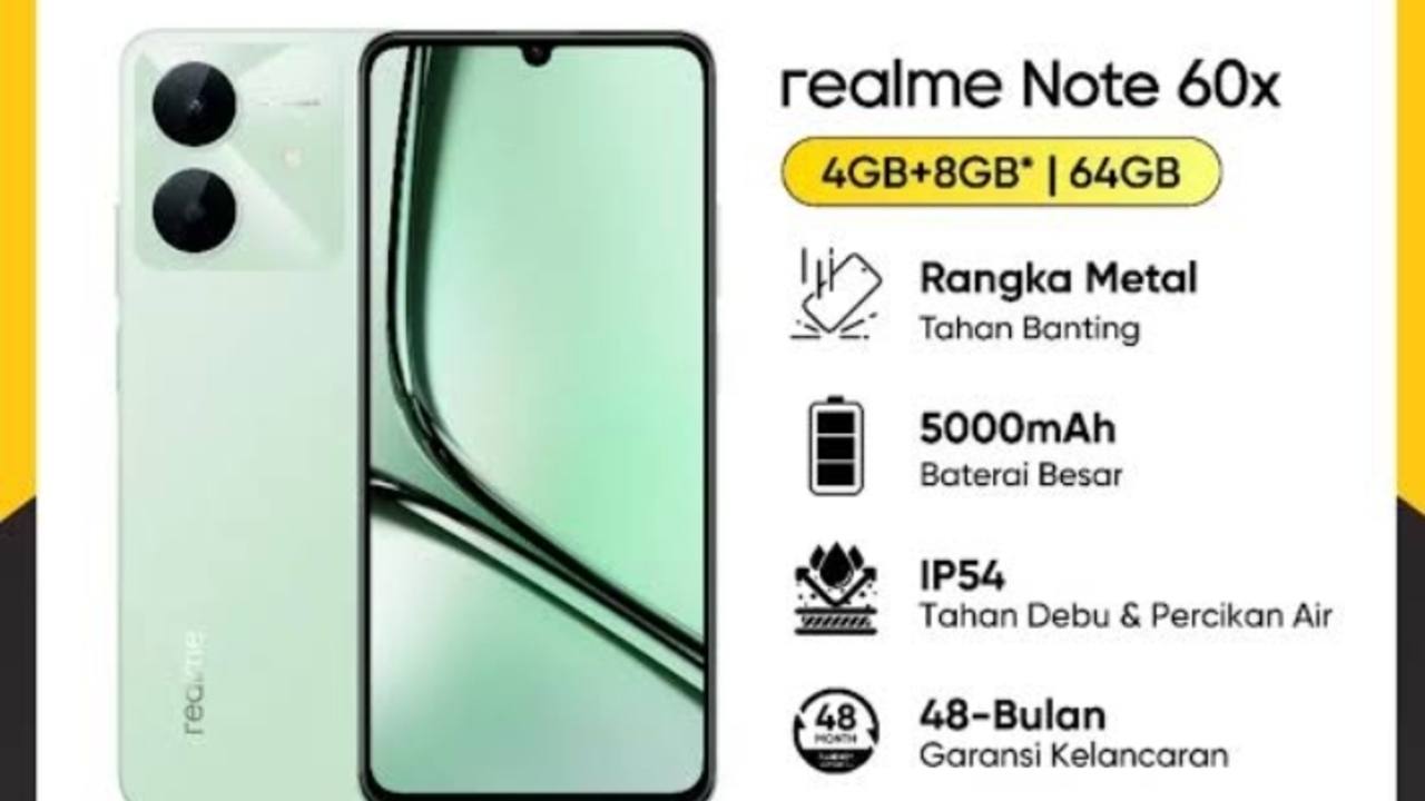 Realme Note 60x Tawarkan Kamera 8MP dan 5MP, Cocok untuk Pengguna Pemula yang Butuh Simplicity