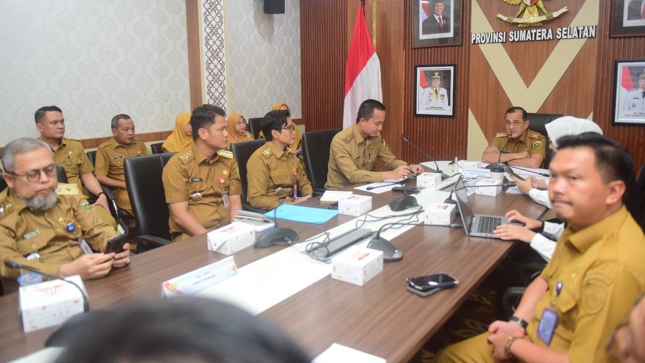 Sekda Sumsel Edward Candra Pimpin Rapat Persiapan Kunker Menko Polkam di Sumsel
