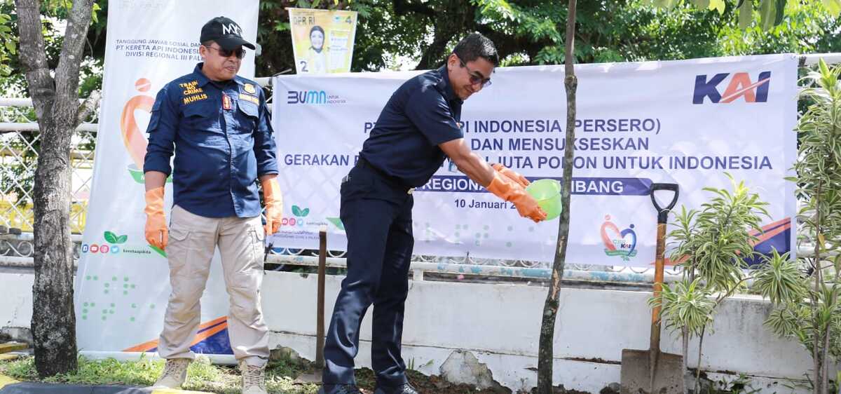 PT KAI Divre III Palembang Dukung Gerakan Satu Juta Pohon: Kontribusi Nyata KAI dalam Pelestarian Lingkungan