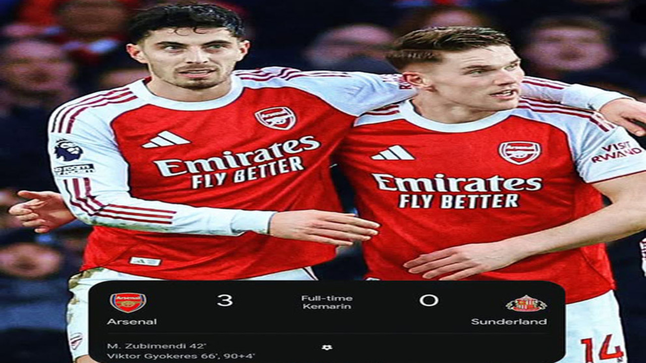 Hasil Arsenal vs Sunderland 3-0: Arsenal Kian Dekat ke Gelar Liga Inggris.