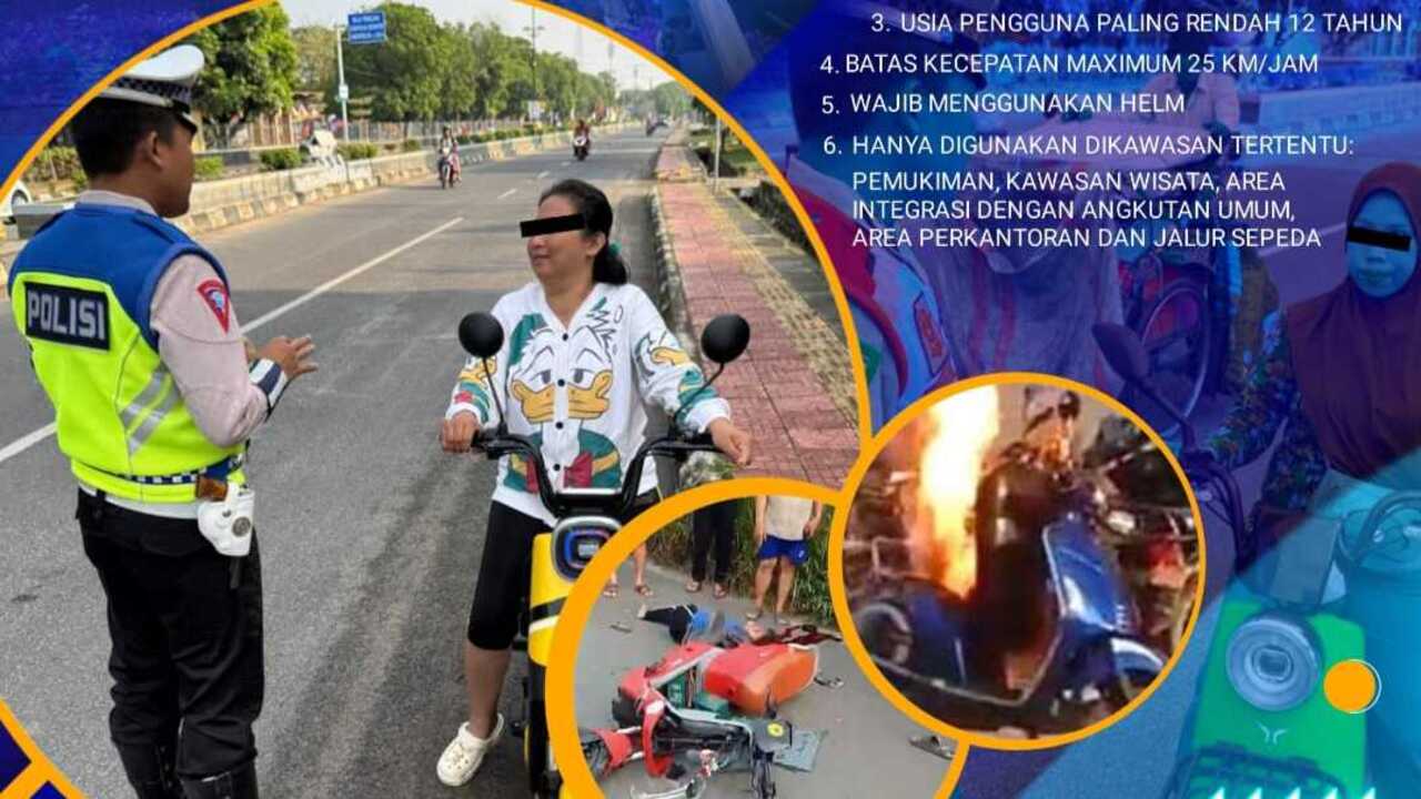 Cegah Terjadinya Kecelakaan: Satlantas Polres OKI Imbau Agar Sepeda Listrik Tidak Dipakai di Jalan Raya!