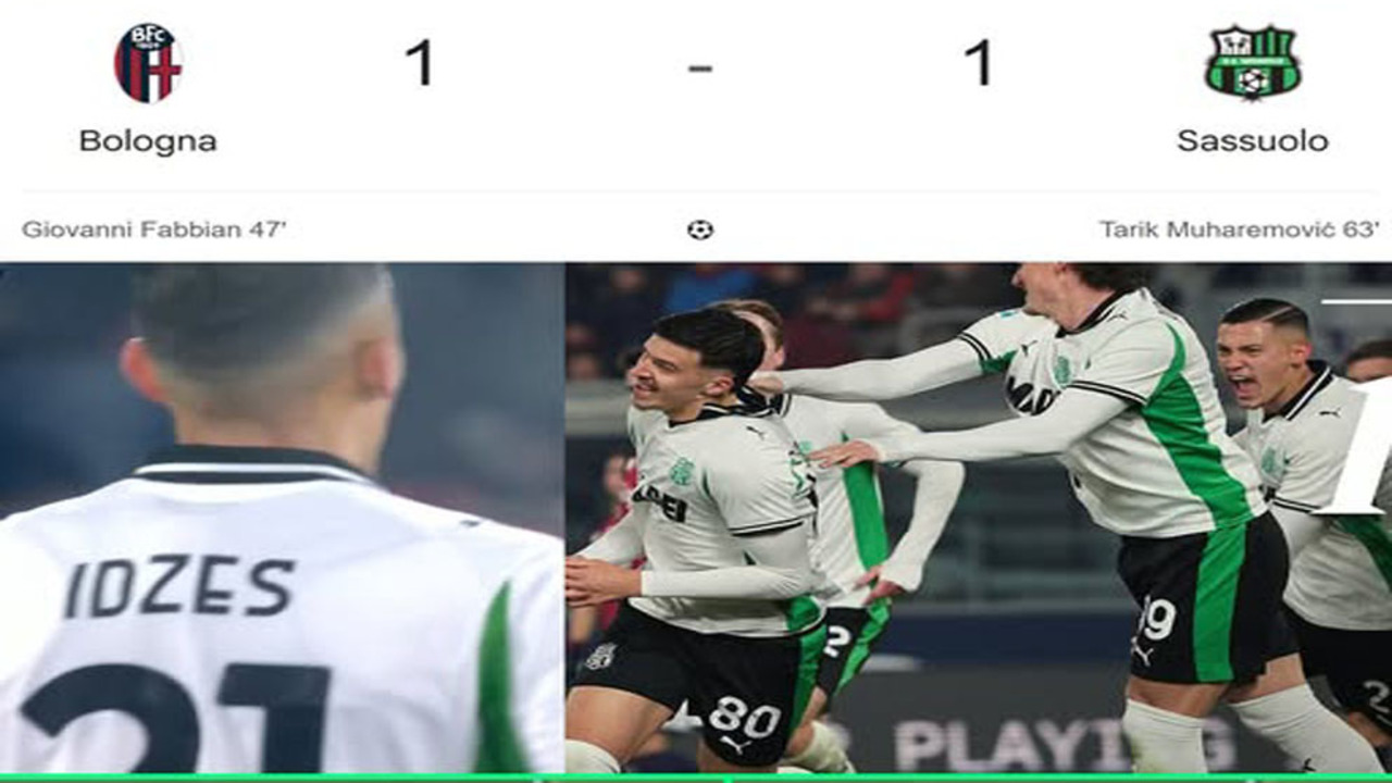 Hasil Liga Seri A: Sassuolo Curi 1 Poin dari Kandang Bologna, Jay Idzes Tampil Solid.