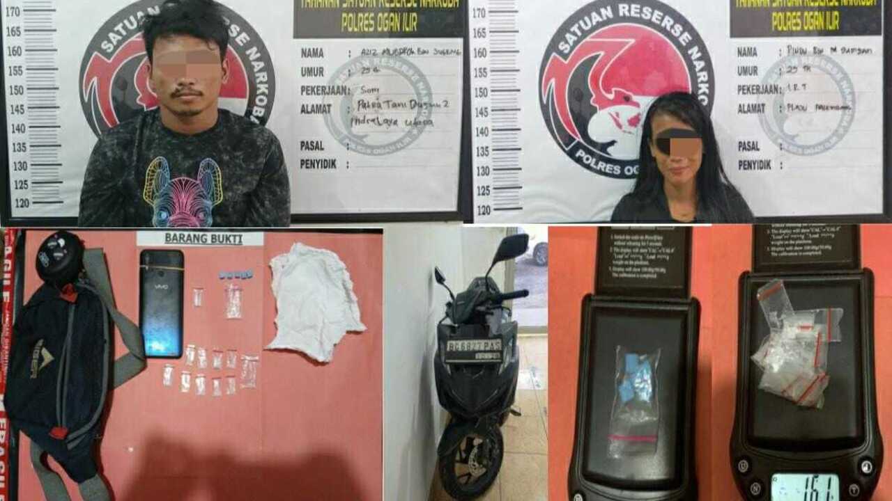 Dua Pengedar Sabu dan Ekstasi di Indralaya Utara Diringkus Polisi, Amankan 10 Paket Sabu