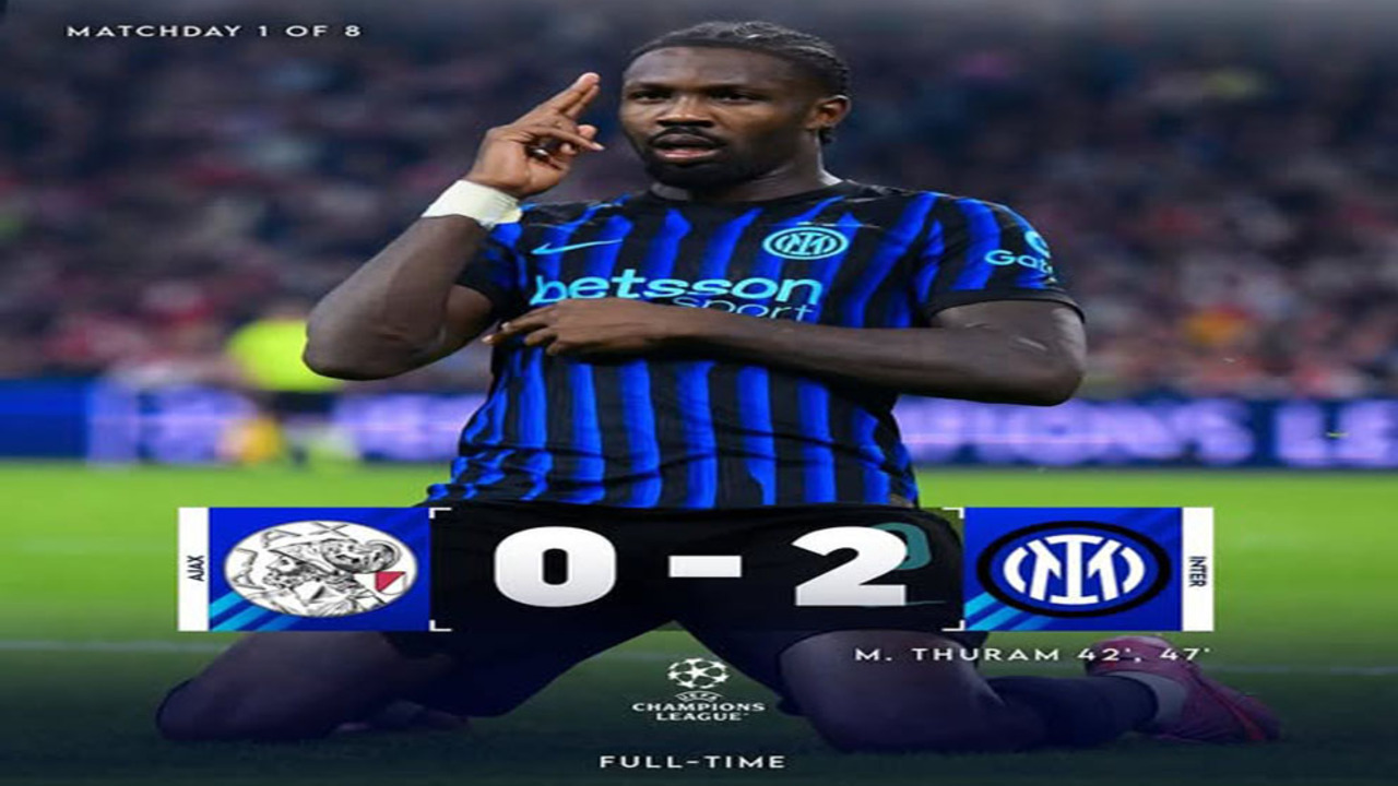 Hasil Liga Champions 2025/2026: Inter Milan Hajar Ajax 2-0