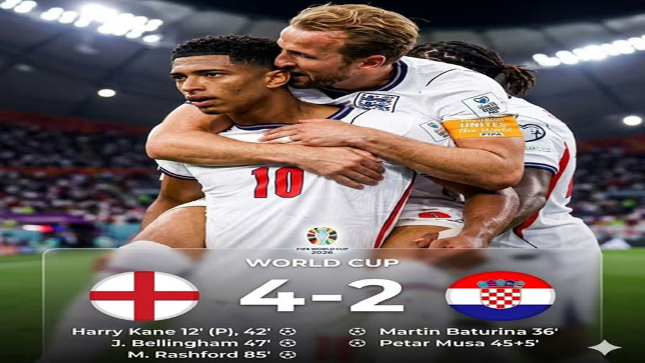 Hasil Piala Dunia 2026: Inggris Tekuk Kroasia 4-2, Harry Kane Pecahkan Rekor.