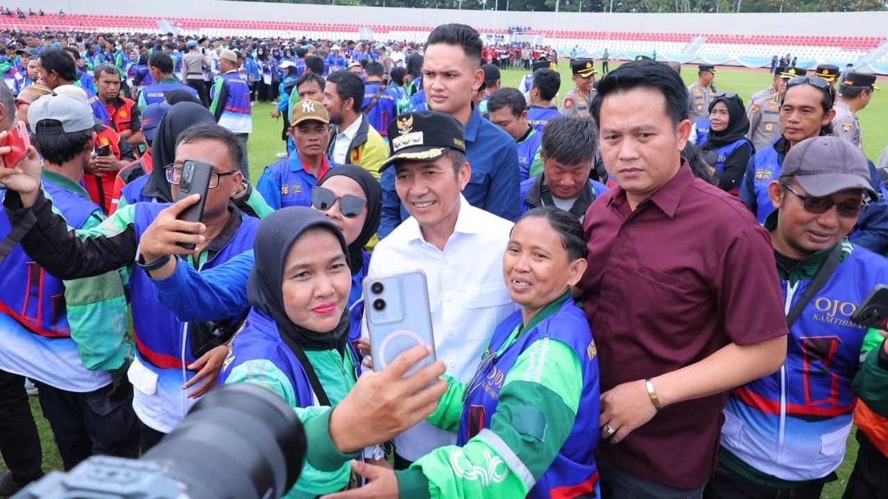 Apel 5.000 Ojol dan Buruh, Wako Ratu Dewa Titip Pesan Penting Jelang Lebaran