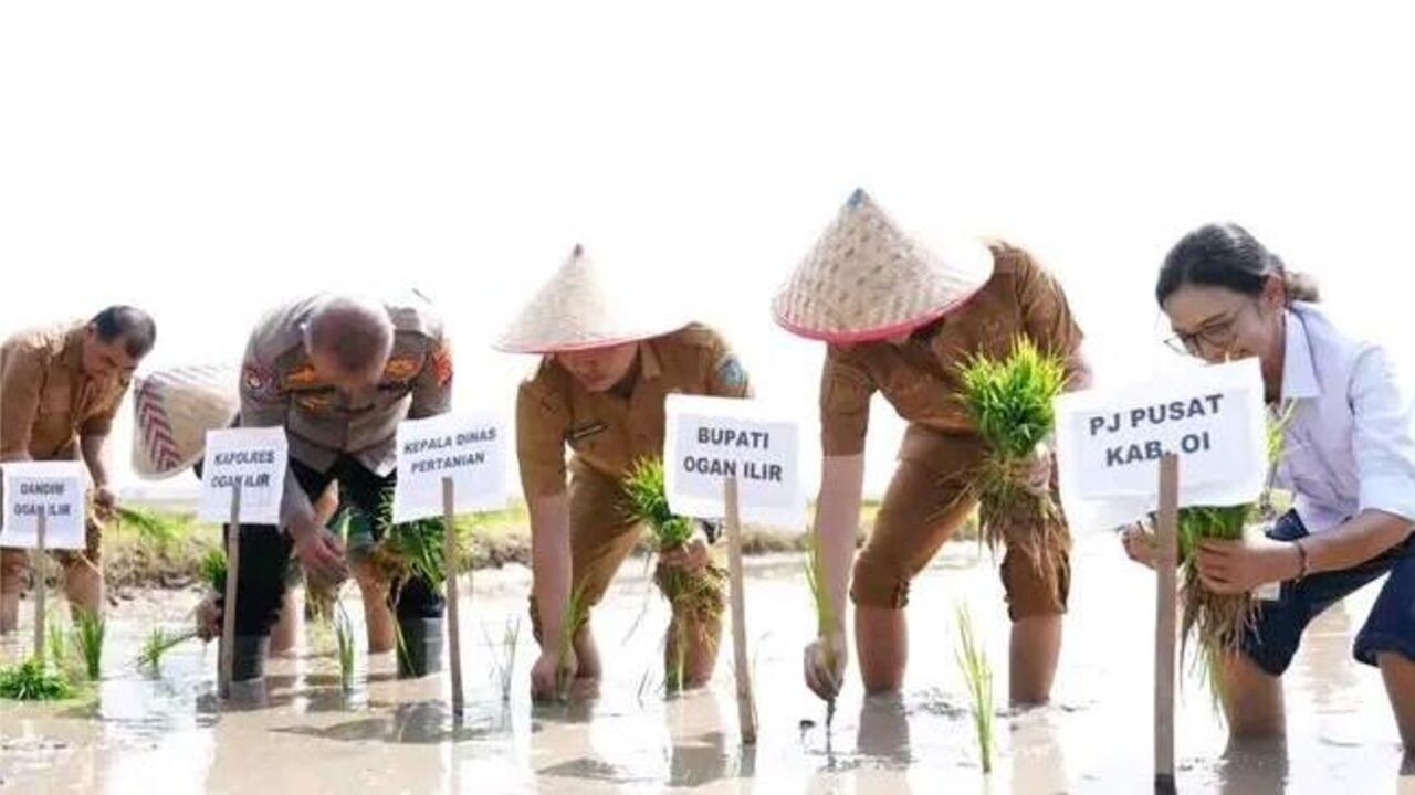 Gertam di Ogan Ilir, Bupati Panca Ajak Petani Percepat Tanam Hadapi Ancaman El Nino