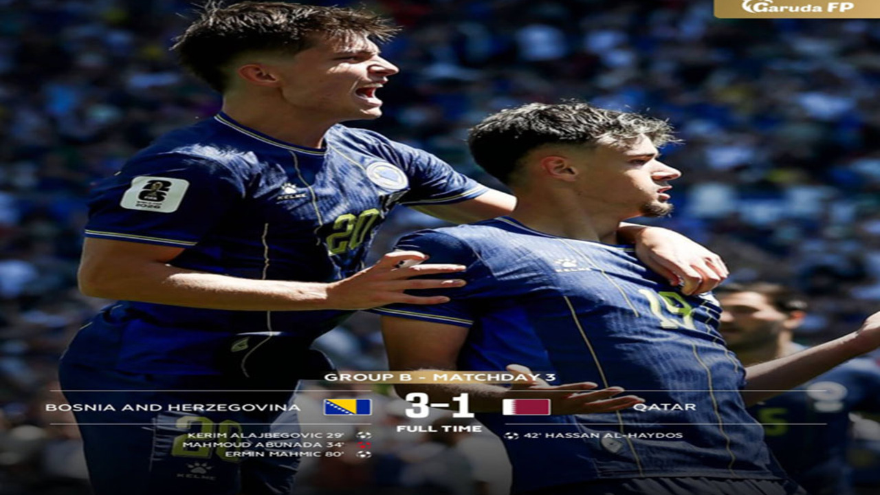 Piala Dunia 2026: Bosnia Tekuk Qatar 3-1.