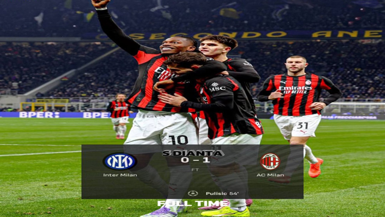 Hasil Liga Serie A Italia: AC Milan Bekuk Inter 1-0 di Derby della Madonnina.