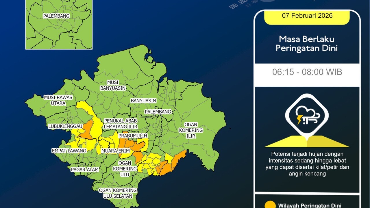 Hujan Lebat Berpotensi Terjadi Sejak Siang Hari