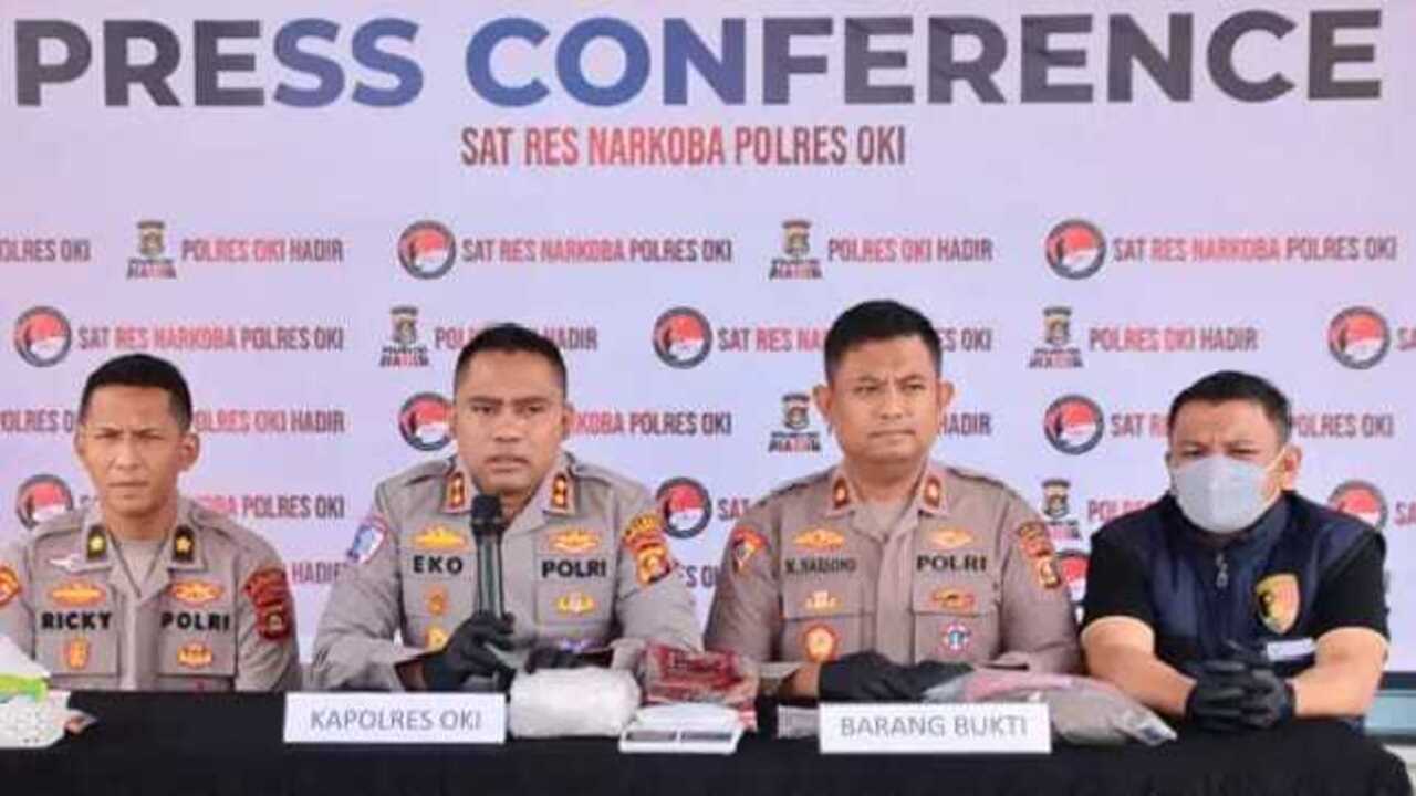 Dua Pengedar Sabu di Tulung Selapan OKI Diringkus, 1,06 Kg BB Diamankan