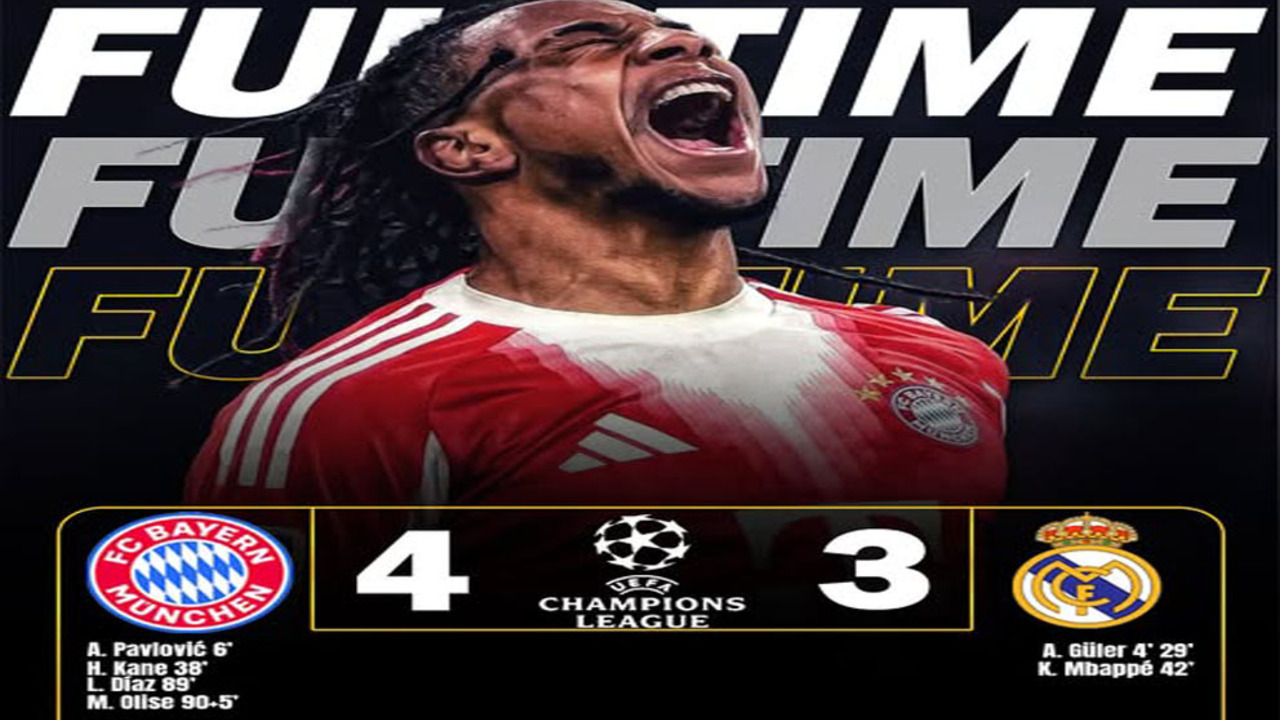 Hasil Perempat Final Liga Champions: Bayern Menang 4-3, Real Madrid Tersingkir.