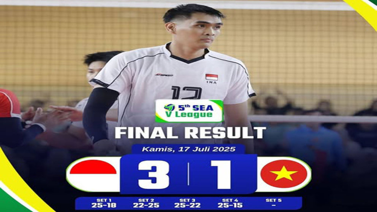 Indonesia Tumbangkan Vietnam 3-1, Pimpin Klasemen Sementara SEA V League 2025 Leg 2