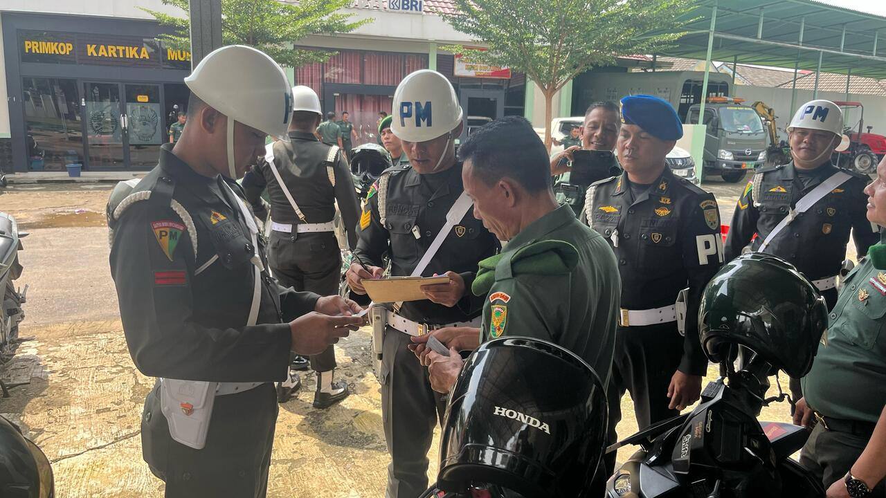 Subdenpom Persiapan Sekayu Berikan Sosialisasi Operasi Gaktib dan Yustisi ke Kodim Muba 