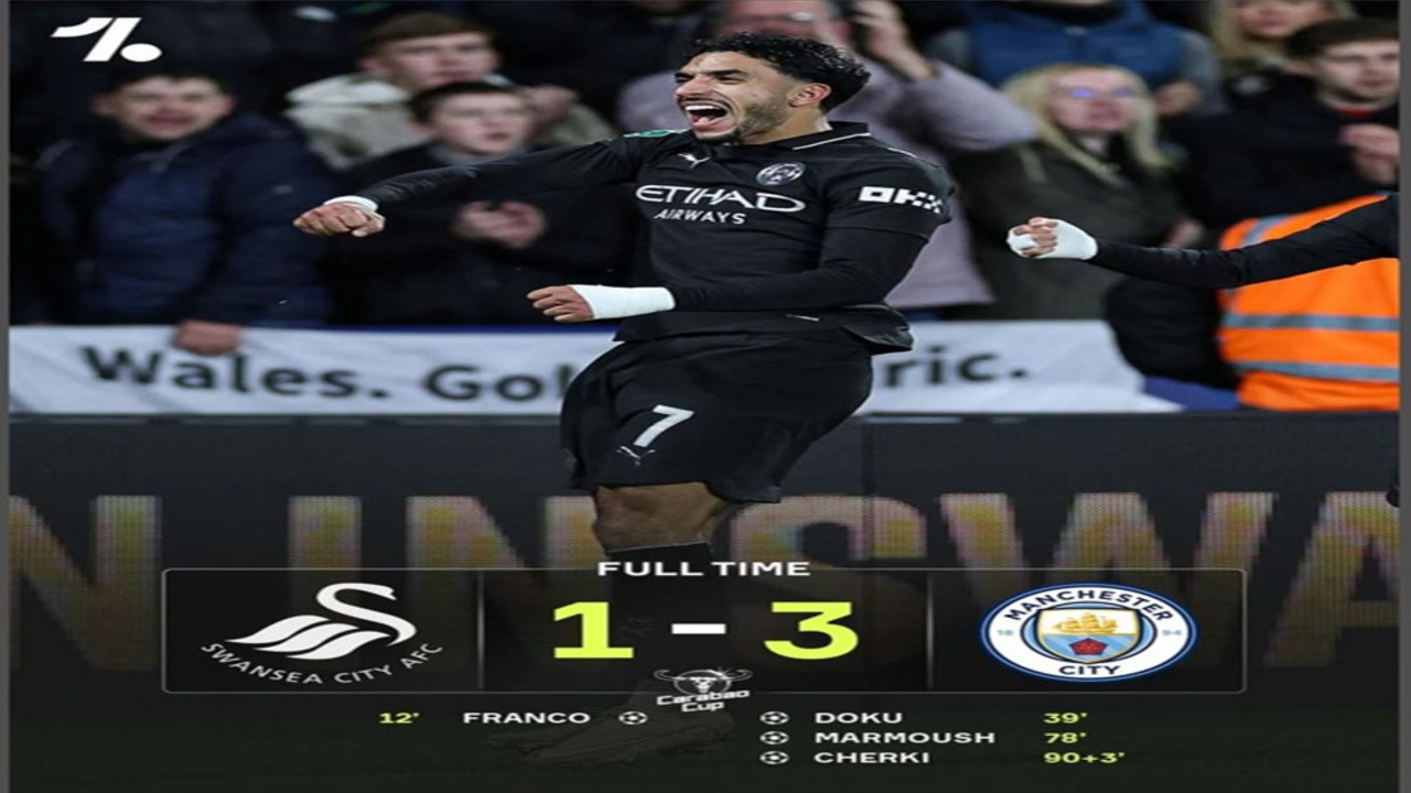 Hasil Carabao Cup 2025/2026: Manchester City Tundukkan Swansea City 3-1