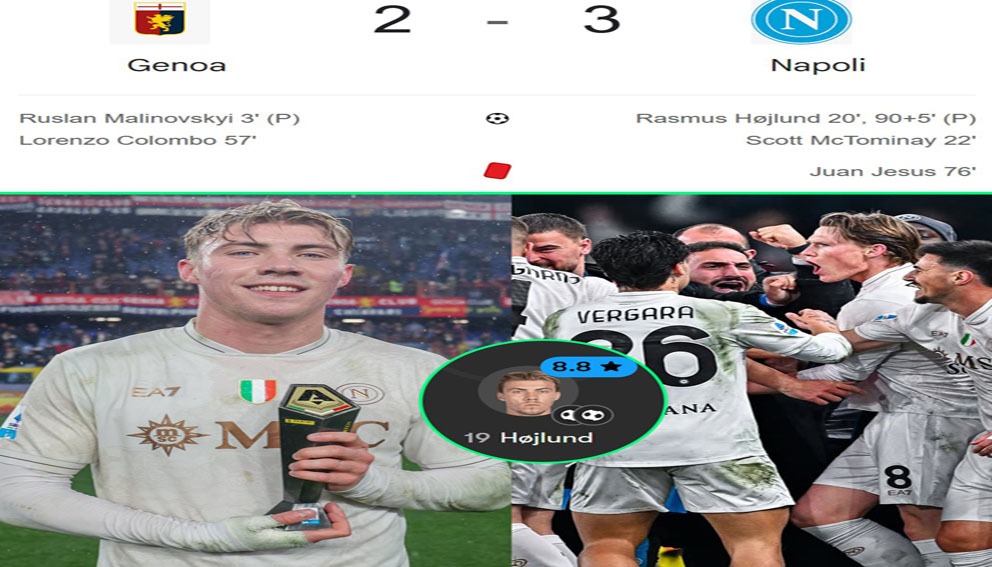 Hasil Napoli vs Genoa 3-2: Penalti Menit Akhir Antar Napoli Kalahkan Genoa. 