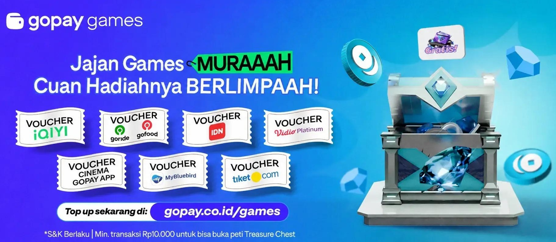 5 Hadiah Terbaik dari Peti Treasure Chest GoPay Games yang Bisa Anda Menangkan