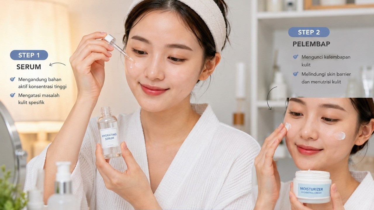 Serum dan Pelembap, Sama-Sama Penting untuk Kulit: Kenali Perbedaan dan Cara Pakainya yang Tepat