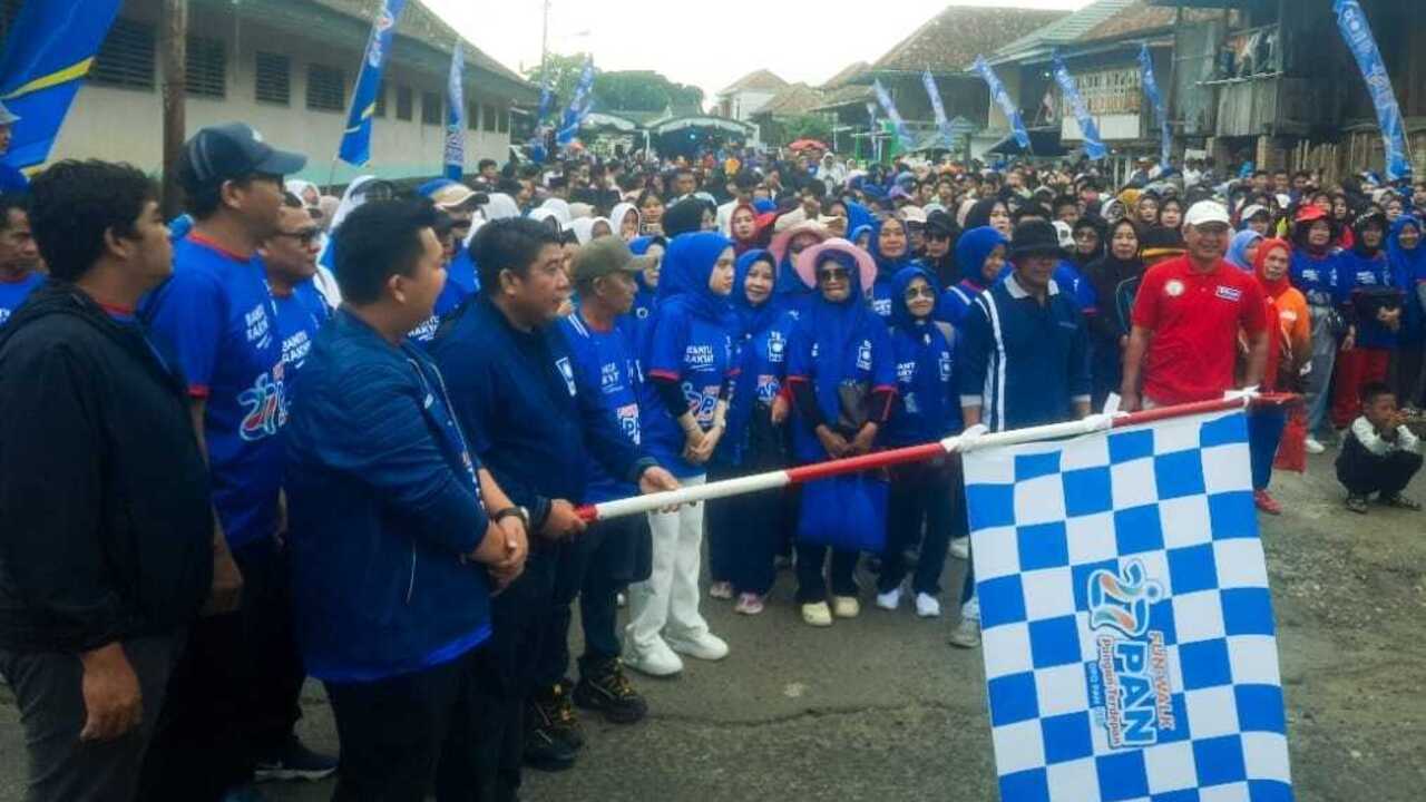 Rayakan HUT Ke-27, DPD PAN OKU Adakan Jalan Santai Bertabur Hadiah