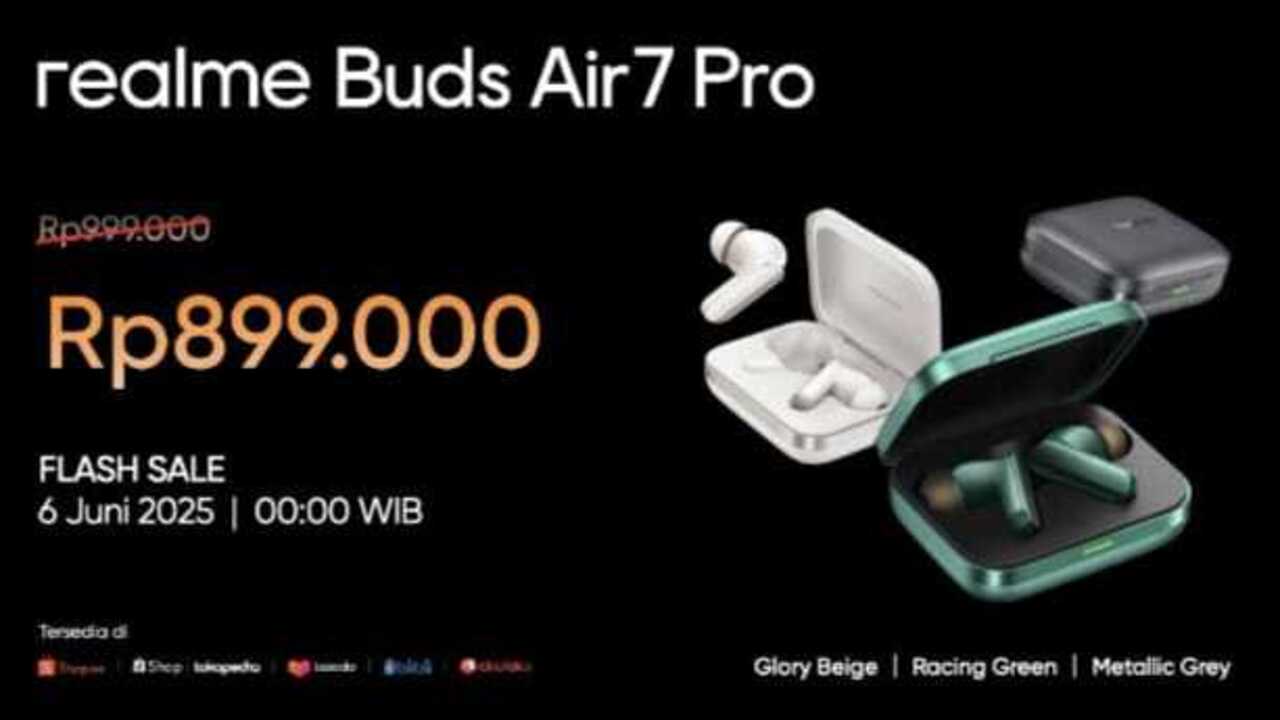 realme Buds Air7 Pro Resmi Diluncurkan: TWS Canggih dengan AI Translator dan ANC 53dB
