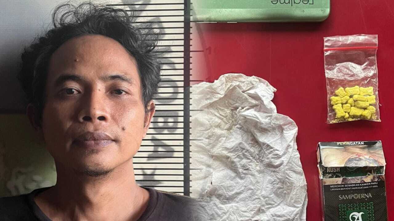 Satresnarkoba Polres Prabumulih Tangkap Buruh Simpan 10 Butir Ekstasi di Perumahan Komunitas di Anak Petai