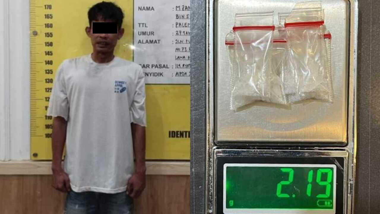 Sabu Tersembunyi dalam Kotak Permen Putih di Kamar, Pengedar di Bukit Lama Palembang Dibekuk
