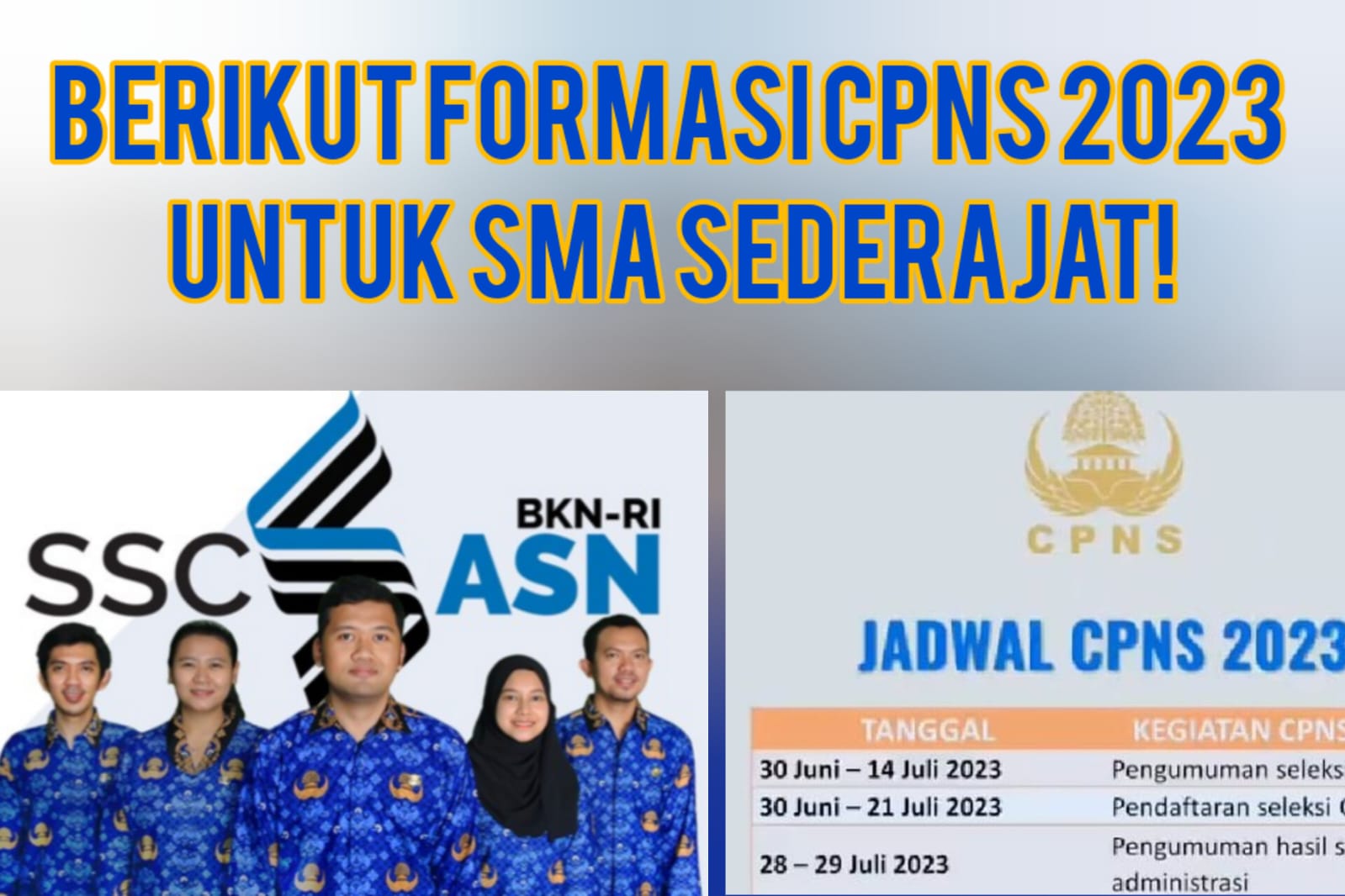 SIAP-SIAP! Juni 2023 Pendaftaran CPNS untuk Lulusan SMA/SMK Dibuka, Berikut Daftar Formasinya...