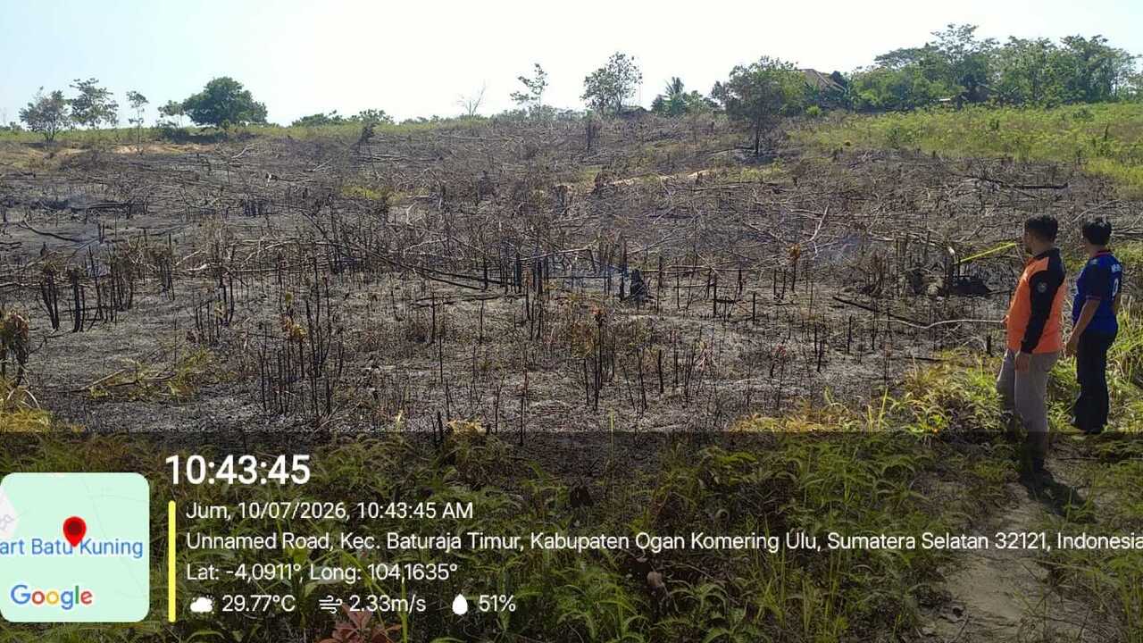 BPBD OKU Padamkan Karhutla di Desa Terusan