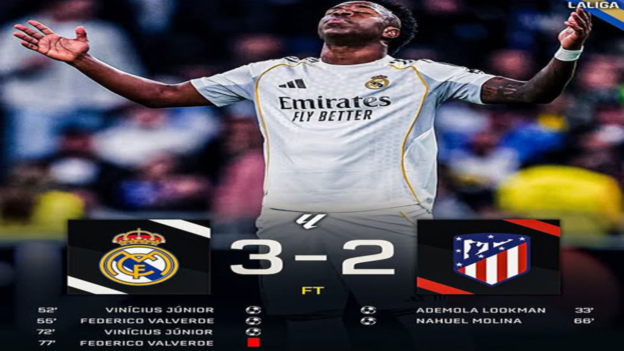 Hasil La Liga Spanyol: Comeback Gila! Real Madrid Taklukkan Atletico Madrid 3-2.