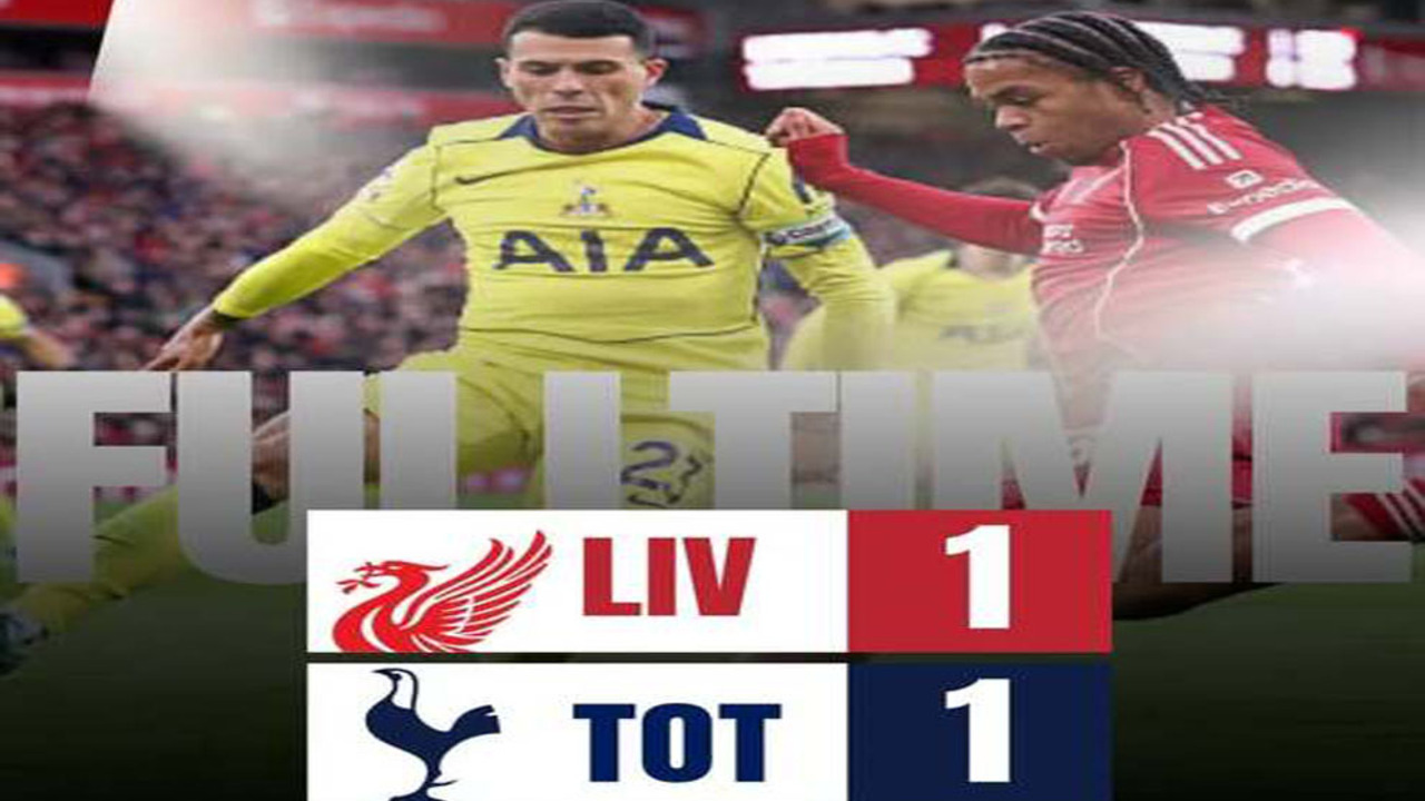 Hasil Liga Premier Liverpool Dipaksa Imbang Tottenham 1-1.