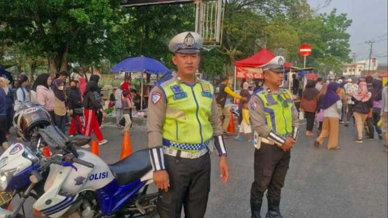 Satlantas Polres OKU Amankan CFD di Taman Kota Baturaja
