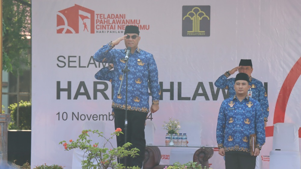 Teladani Semangat Pahlawan, Insan Pengayoman Kemenkumham Sumsel Ikuti Upacara Bendera