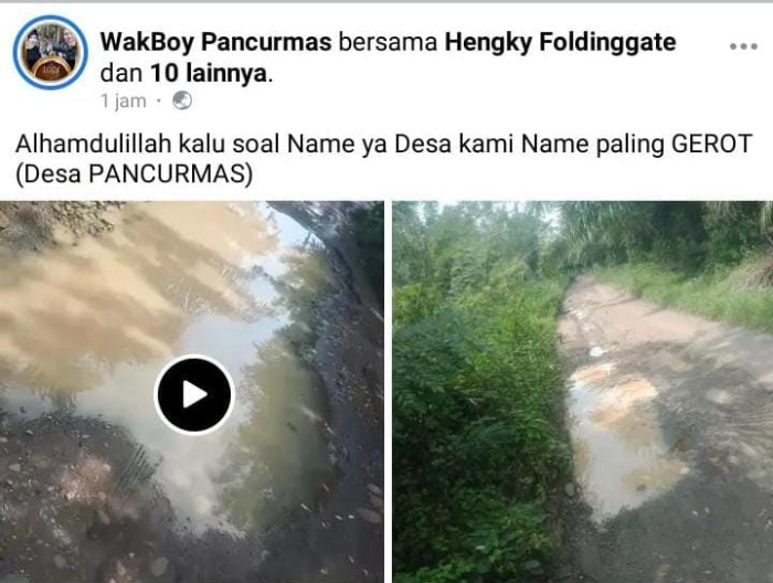 Namanya Wow,  Tapi Jalannya Menakutkan! Beginilah Kekesalan Warga Pancur Mas dengan Kondisi Jalan Rusak Parah