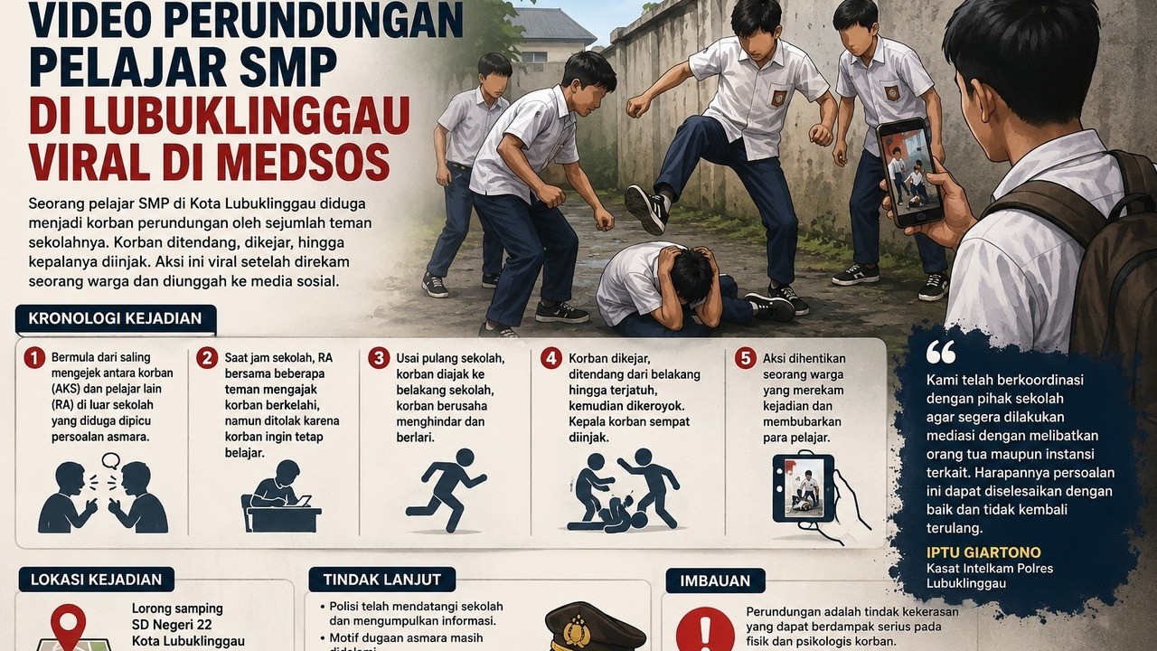 Diduga Dipicu Asmara, Perundungan Pelajar SMP di Lubuklinggau Viral