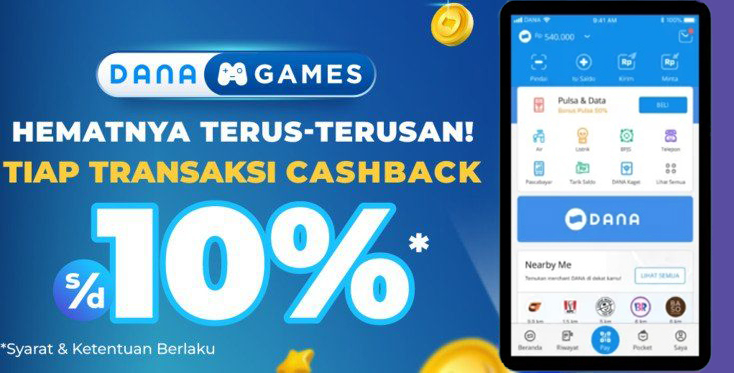  DANA Games Luncurkan Promo Hematnya Terus-Terusan : Cashback Hingga 10 Persen Tiap Transaksi! 