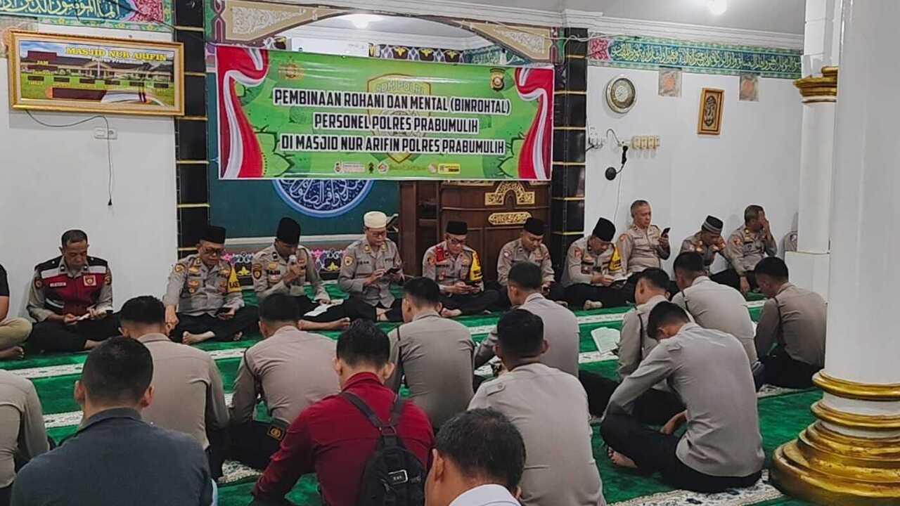 Tingkatkan Imtak dan Perkuat Mental Spiritual, Polres Prabumulih Gelar Pimbinaan Rohani dan Mental