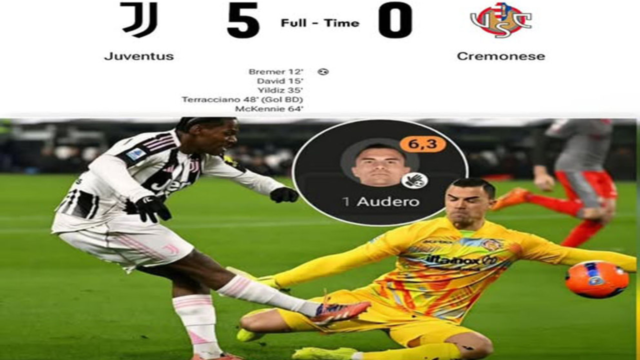 Hasil Juventus vs Cremonese: Juventus Menang 5-0 atas Cremonese.