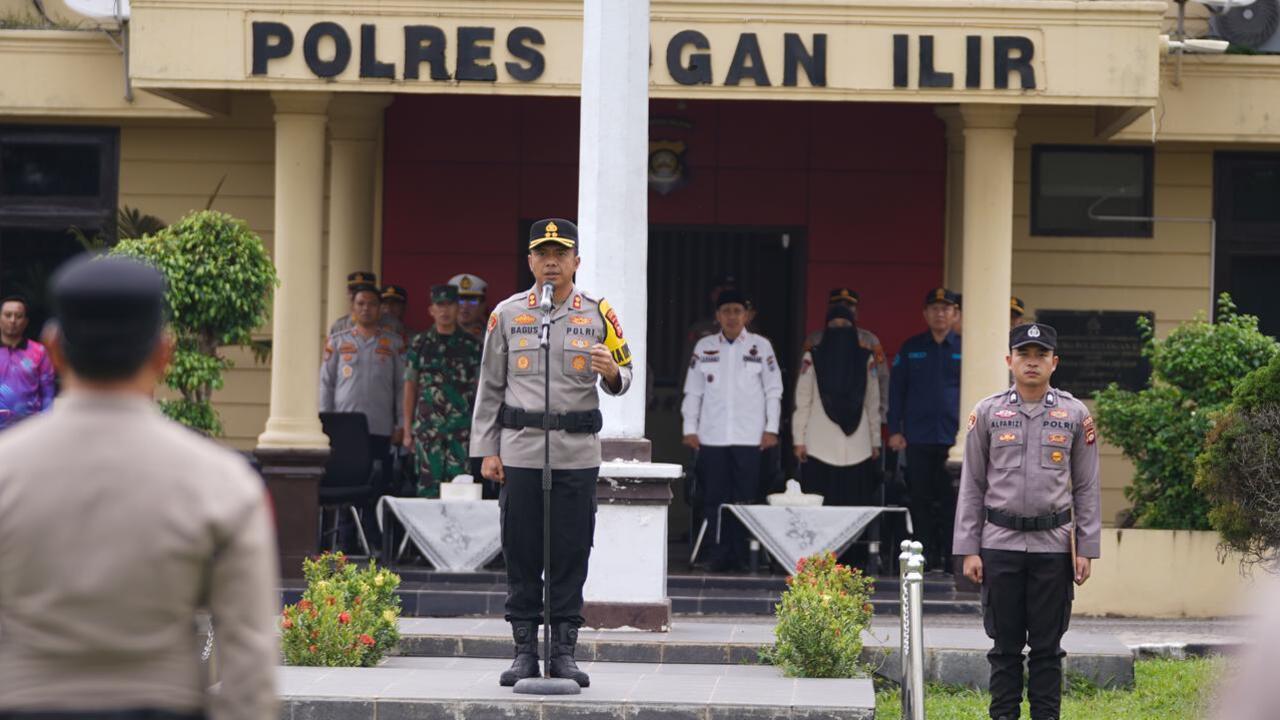 Kapolres Ogan Ilir Pimpin Apel Kesiapsiagaan Ramadhan 1447 H, Tekankan Waspada Hoaks