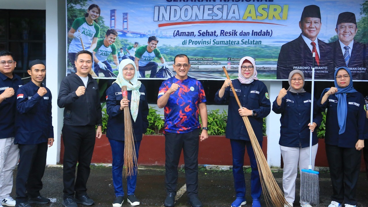 Sekda Sumsel Tinjau Pelaksanaan Gerakan Indonesia ASRI di Sejumlah OPD