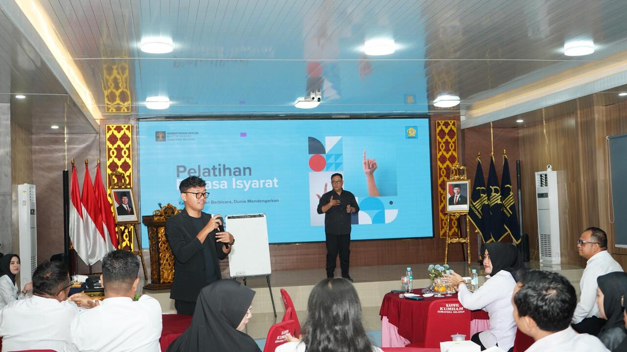 Kanwil Kemenkum Sumsel Gelar Pelatihan Bahasa Isyarat: 
