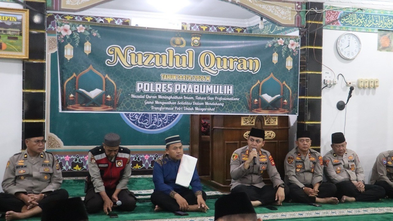 Peringati Nuzulul Qur’an 1447 H, Polres Prabumulih Gelar Pengajian dan Doa Bersama